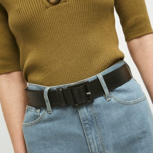 RITA ROW Marcela Belt with Lined Buckle Black